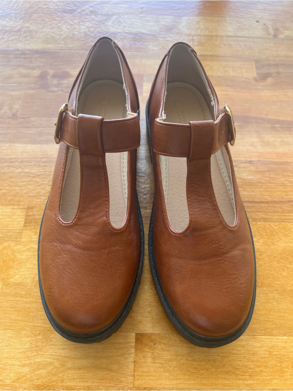 Girls’ Coutgo T‑Strap Mary Jane Platform Loafers in Brown